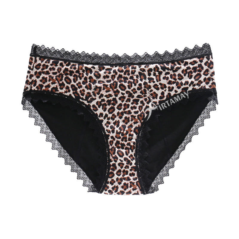 Four Layers Menstrual Panties Sexy Leopard Print Women's Period Panties